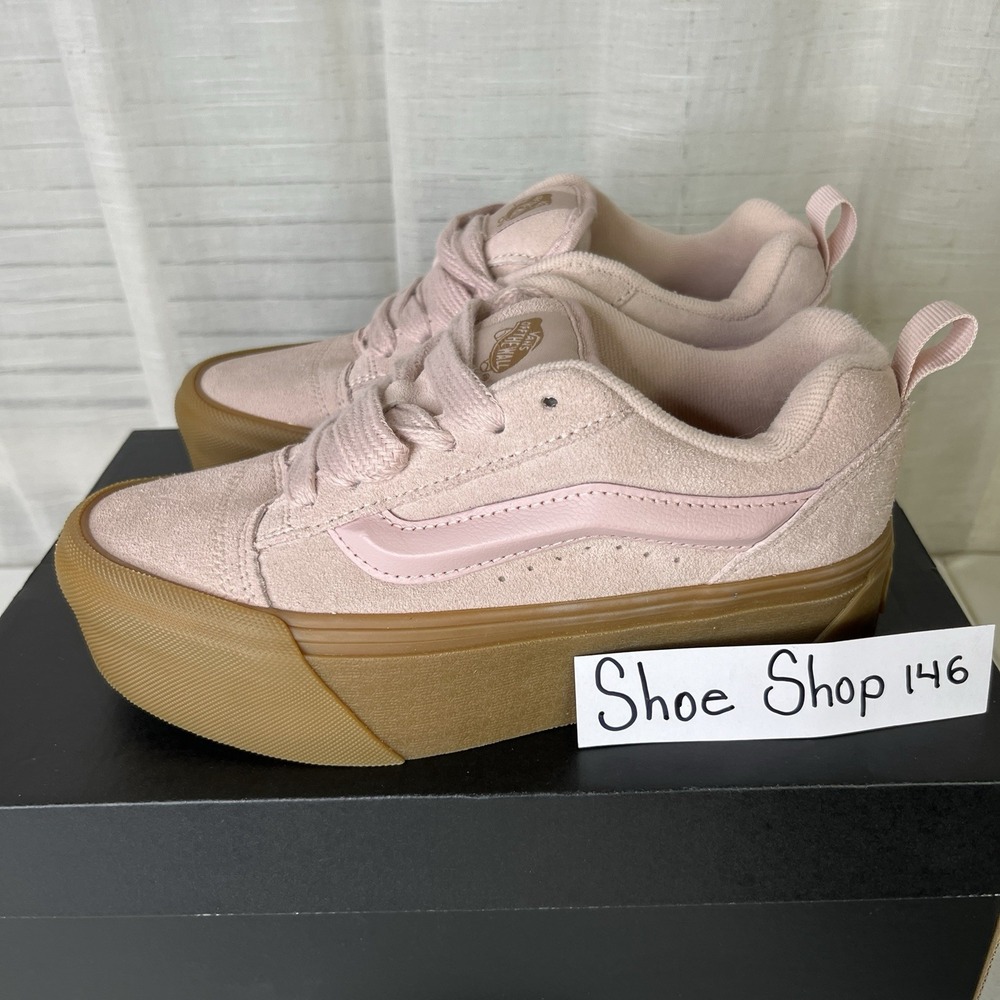 Vans Knu Skate Platform Stacked Sneakers‎ Women Size 5.5 Suede Rose / Gum Shoes